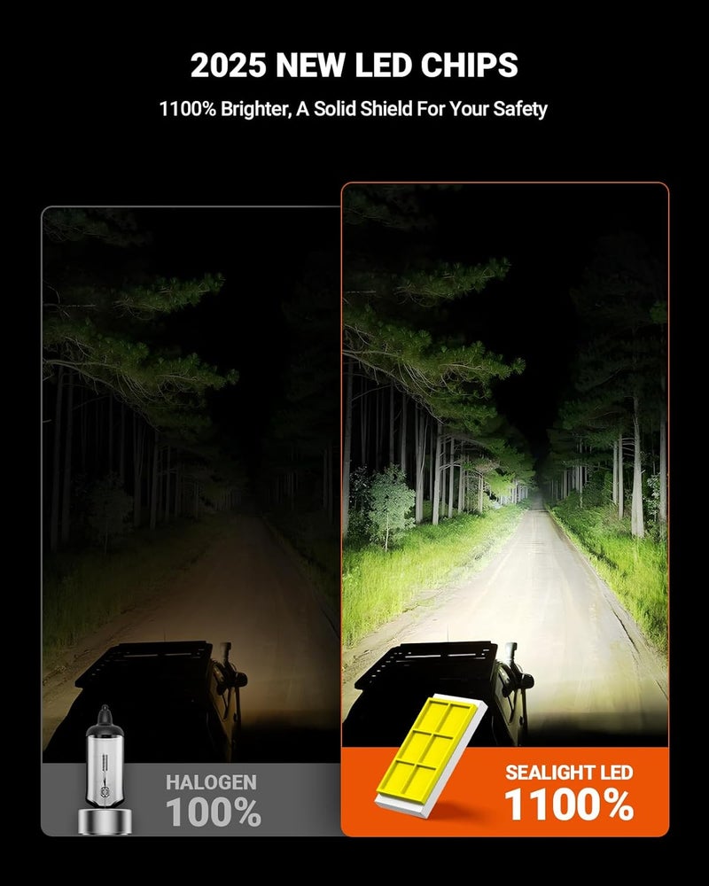 SEALIGHT مصباح LED H11، مصابيح ضباب X4i، 70,000 لومن الأكثر سطوعًا، 6500 كلفن أبيض بارد، تركيب سهل خلال 3 دقائق، عمر افتراضي 10 سنوات، توصيل وتشغيل، مقاوم للماء IP68، عبوة من 2 - Image 4
